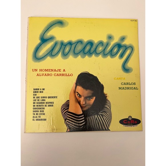 Evocacion Un Homenaje A Alvaro Carrillo Canta Carlos Madrigal LP Coro Discos VG - Picture 1 of 7